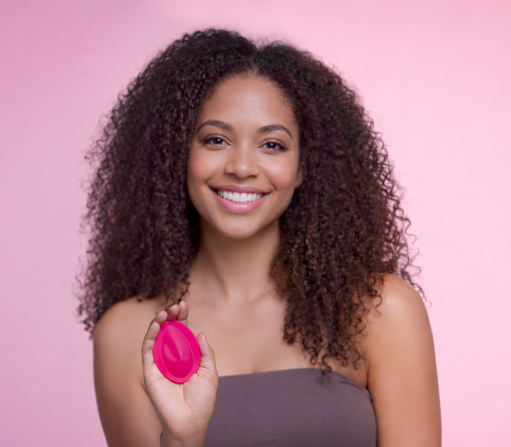 Woman holding a VPod cooling pod